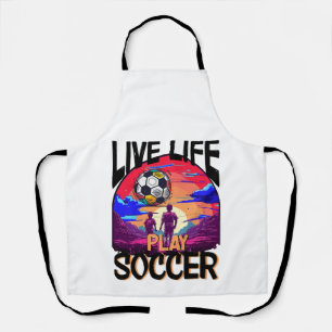 Live Life Play Fußball, Sport Vater Sohn Kochen Schürze