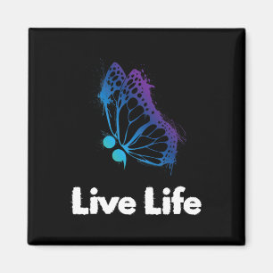 Live Life Semicolon Liebe und Unterstützung Suizid Magnet