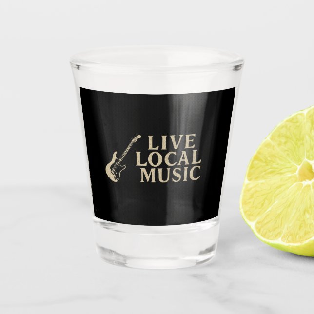 Live Local Music Coozi Schnapsglas (Vorderseite)