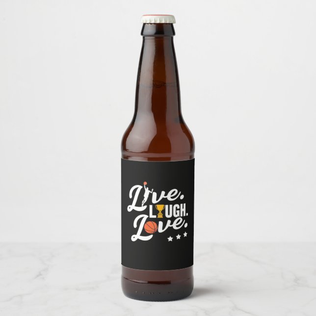 Live Lough Liebe Basketball Bierflaschenetikett (Vorderseite)