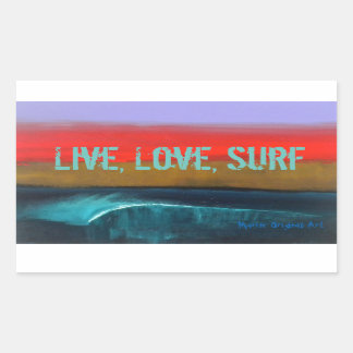 Live, Love, autocollants Surfs par Marene Original