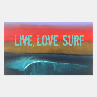 Live, Love, autocollants Surfs par Marene Original