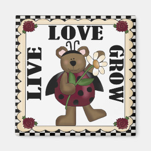 Live Love Grow ladybug Magnet