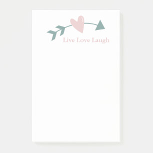 Live Love Laugh Post-It Notes Avec Coeur Et Flèche