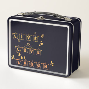 Live Love Laugh Süße Notedry Metall-Lunchbox Metall Brotdose