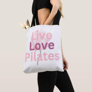 Live Love Pilates Lotus Wellness Ruhe Geschenk für Tasche
