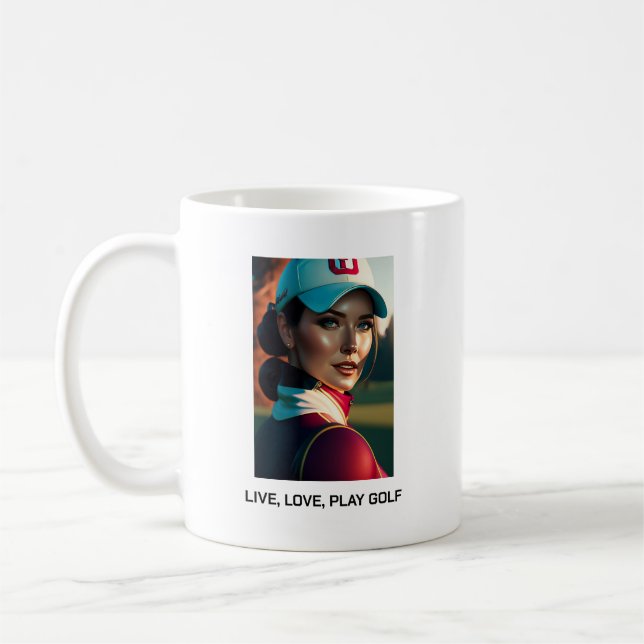 Live, Love, Play Golf Mug (Gauche)