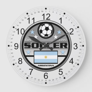 Live Love Soccer Argentina Große Wanduhr