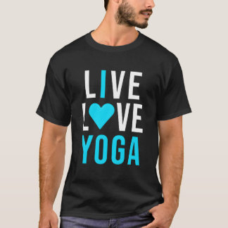 Live Love Yoga I Love Yoga Blau Namaste T-Shirt