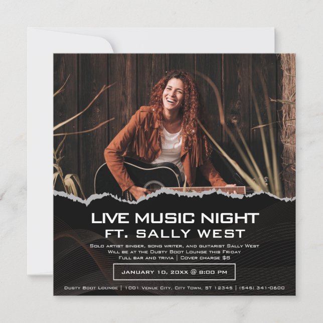 Live Music Foto Promo Flyer Einladung (Vorderseite)