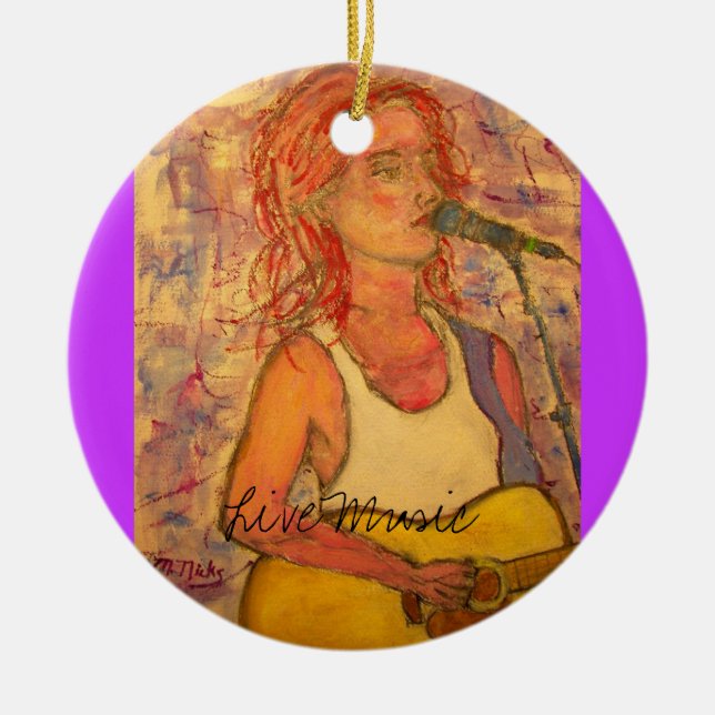 Live Music Girl Keramik Ornament (Vorne)