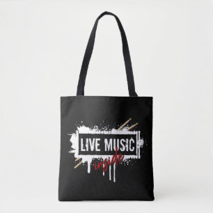 Live Music Inn Drumsticks Musiker Jam Rock Gig Tasche