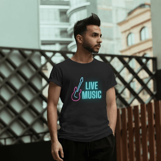 Live Music Neon Guitar T-Shirt (Check out more products in the Live Music Neon Collection)