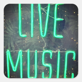 Live Music Quadratischer Aufkleber