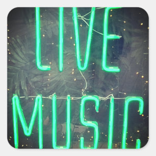 Live Music Quadratischer Aufkleber