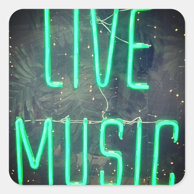 Live Music Quadratischer Aufkleber (Vorderseite)