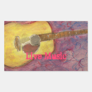 Live Music Rechteckiger Aufkleber