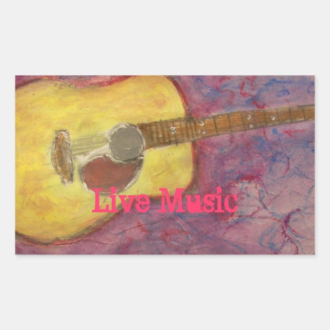 Live Music Rechteckiger Aufkleber (Vorderseite)