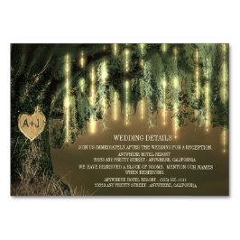 Live Oak Tree Spanish Moss Empfang + Hotel Cards Tischnummer