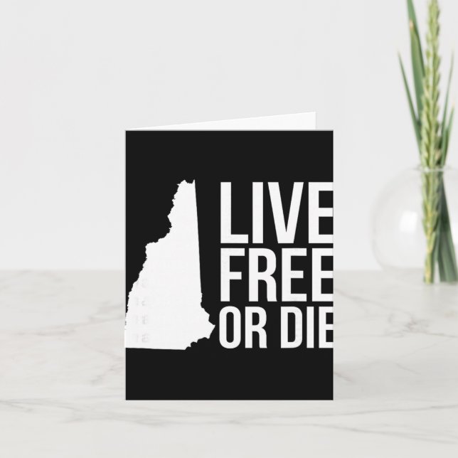 Live Or Die Nh Motto New Hampshire Map  Karte (Vorderseite)