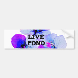 Live Pono Hawaiian Hibiskus Lila Blau Floral Autoaufkleber