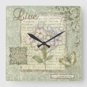 Live Quadratische Wanduhr