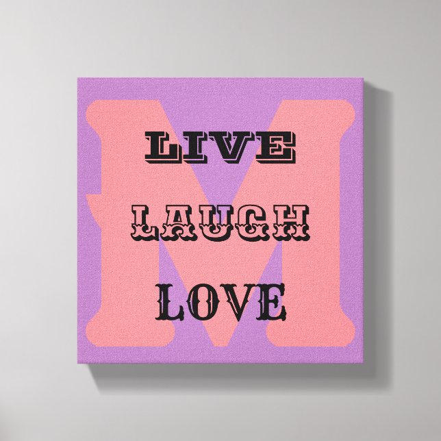 LIVE RIGH LOVE MONOGRAM Étiquette toile (Recto)
