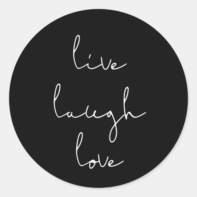 Live rire amour noir autocollant (Devant)