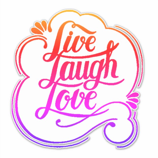 LIve rire amour Sticker (Devant)