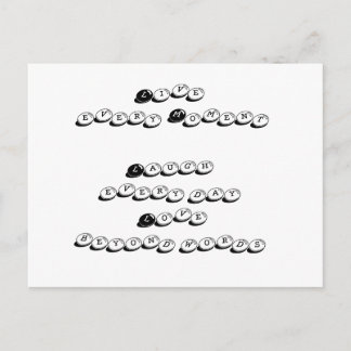 live, rire, chère d'amour carte postale