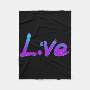 Live Semicolon Suizidprävention Bewusstsein Mental Fleecedecke