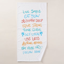 Live Simple 2 Badehandtuch