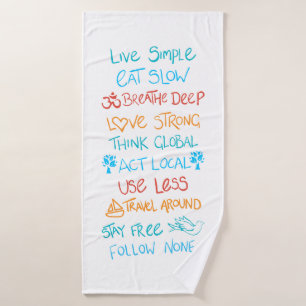 Live Simple 2 Badehandtuch