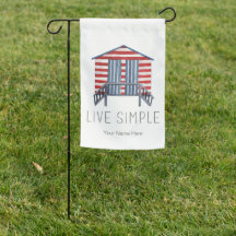 Live Simple Quote Nautic Summer Beach Hütte Cabana