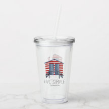 Live Simple Quote Nautic Summer Beach Hütte Cabana
