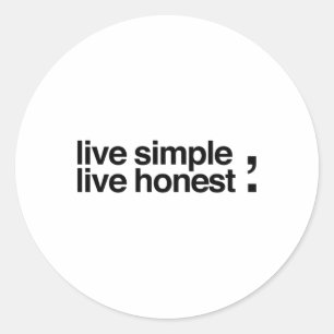 Live Simple Runder Aufkleber