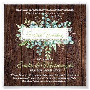 Live-Streaming-Einladungen für Virtual Wedding-Vid Fotodruck