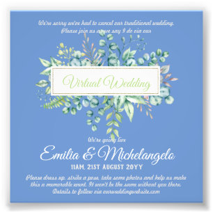 Live-Streaming-Einladungen für Virtual Wedding-Vid Fotodruck