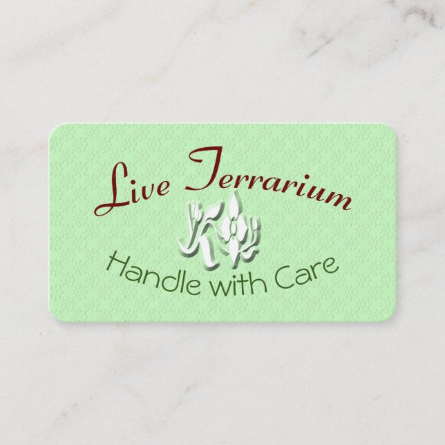 Live Terrarium Care Instructions Card Visitenkarte (Vorderseite)