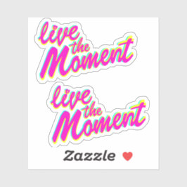 Live the Moment farbenfroher Text Slogan Aufkleber
