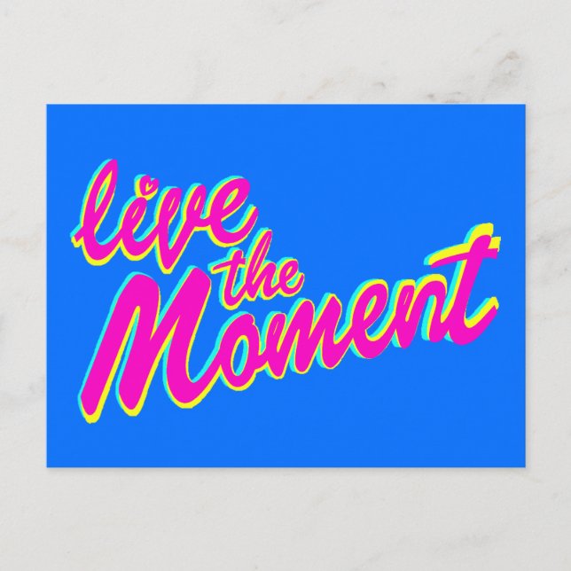 Live the Moment inspirierend Slogan Quote Postcard Postkarte (Vorderseite)
