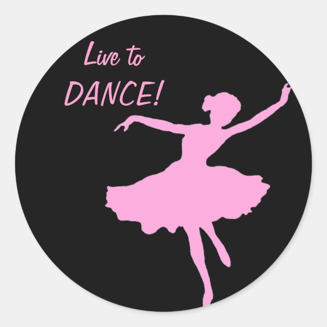 Live to DANCE! Runder Aufkleber (Vorderseite)