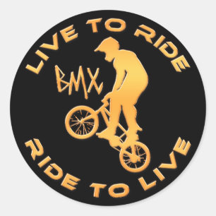 Live to Ride - BMX live Runder Aufkleber