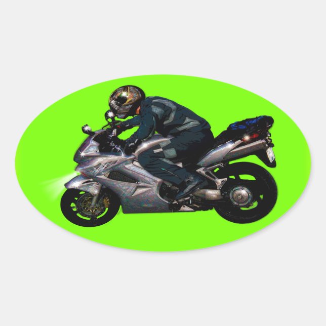 Live to Ride Motorbiker Ovaler Aufkleber (Vorderseite)