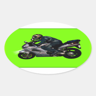 Live to Ride Motorbiker Ovaler Aufkleber