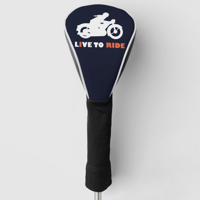 Live to Ride Motorrad Motorrad Golf Headcover (Vorderseite)
