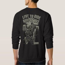 Live to Ride zum Bartfahrer-Chopper Sweatshirt