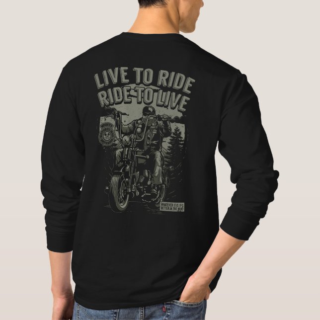 Live to Ride zum Bartfahrer-Chopper T-Shirt (Rückseite)