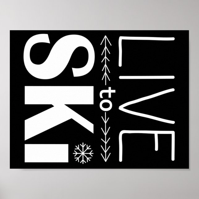 Live to Ski poster (Basic) - schwarz (Vorne)