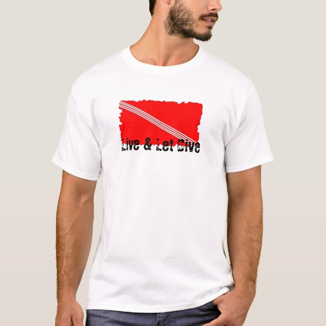Live- u. gelassenes Tauchen rote T T-Shirt (Vorderseite)